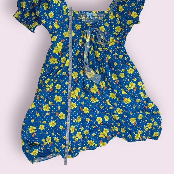 Draper James Jennifer short sleeve mini dress polka dot floral 1X bow front - Picture 7 of 9
